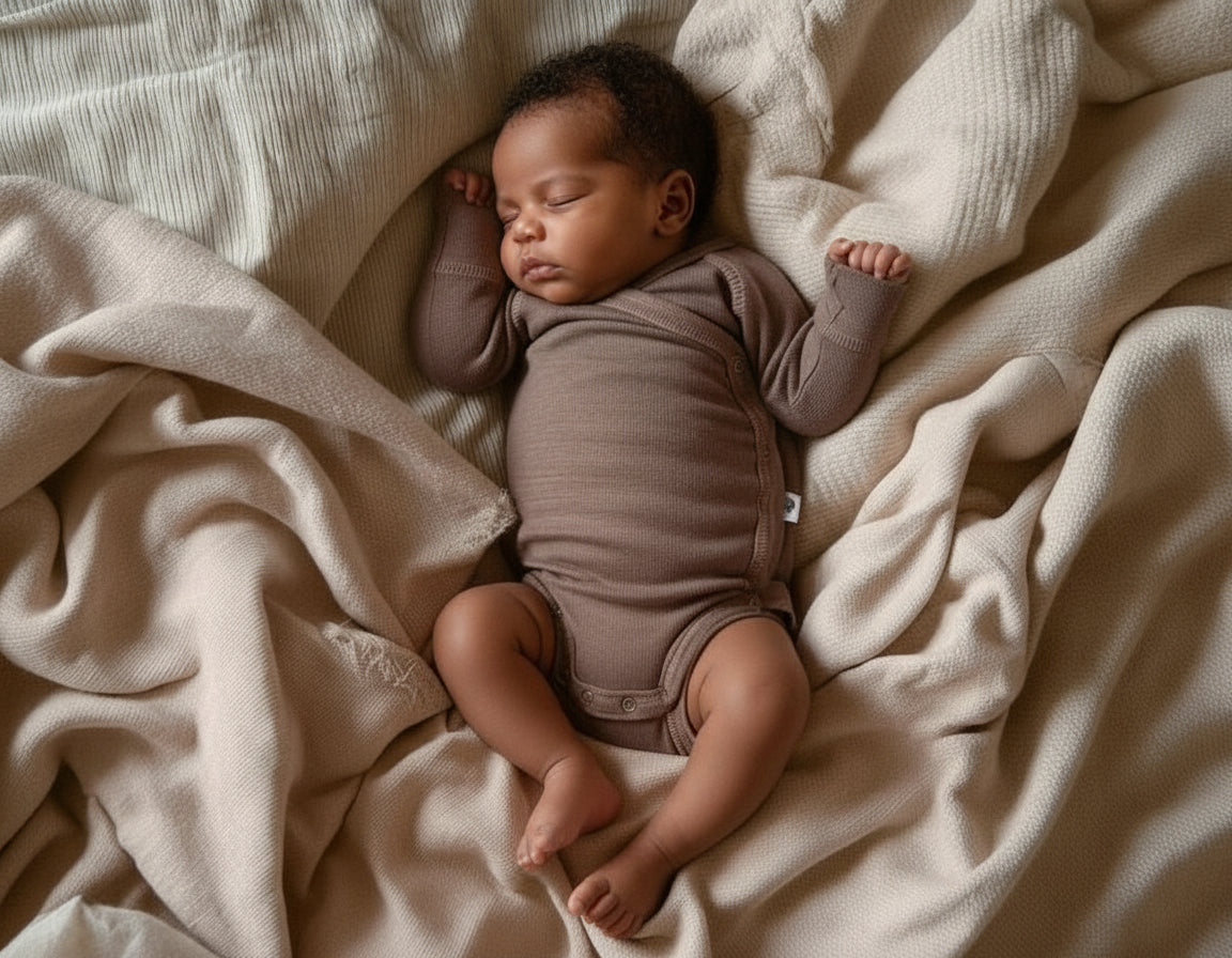 wollen overslag romper peppercorn