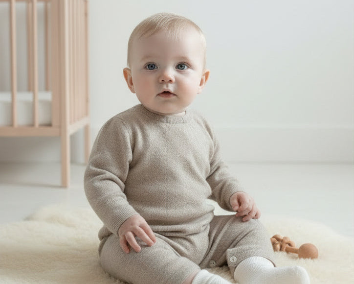 Merino wol boxspakje - creme