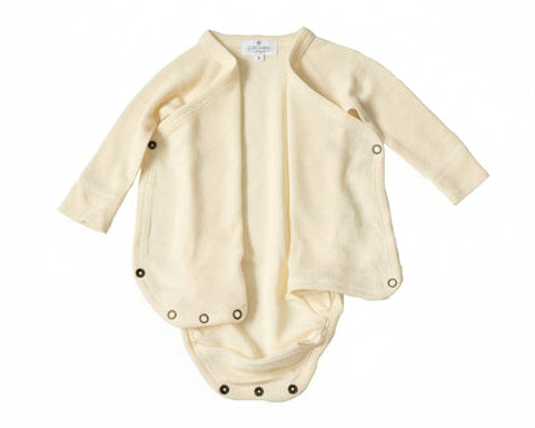 Wollen overslag romper naturel