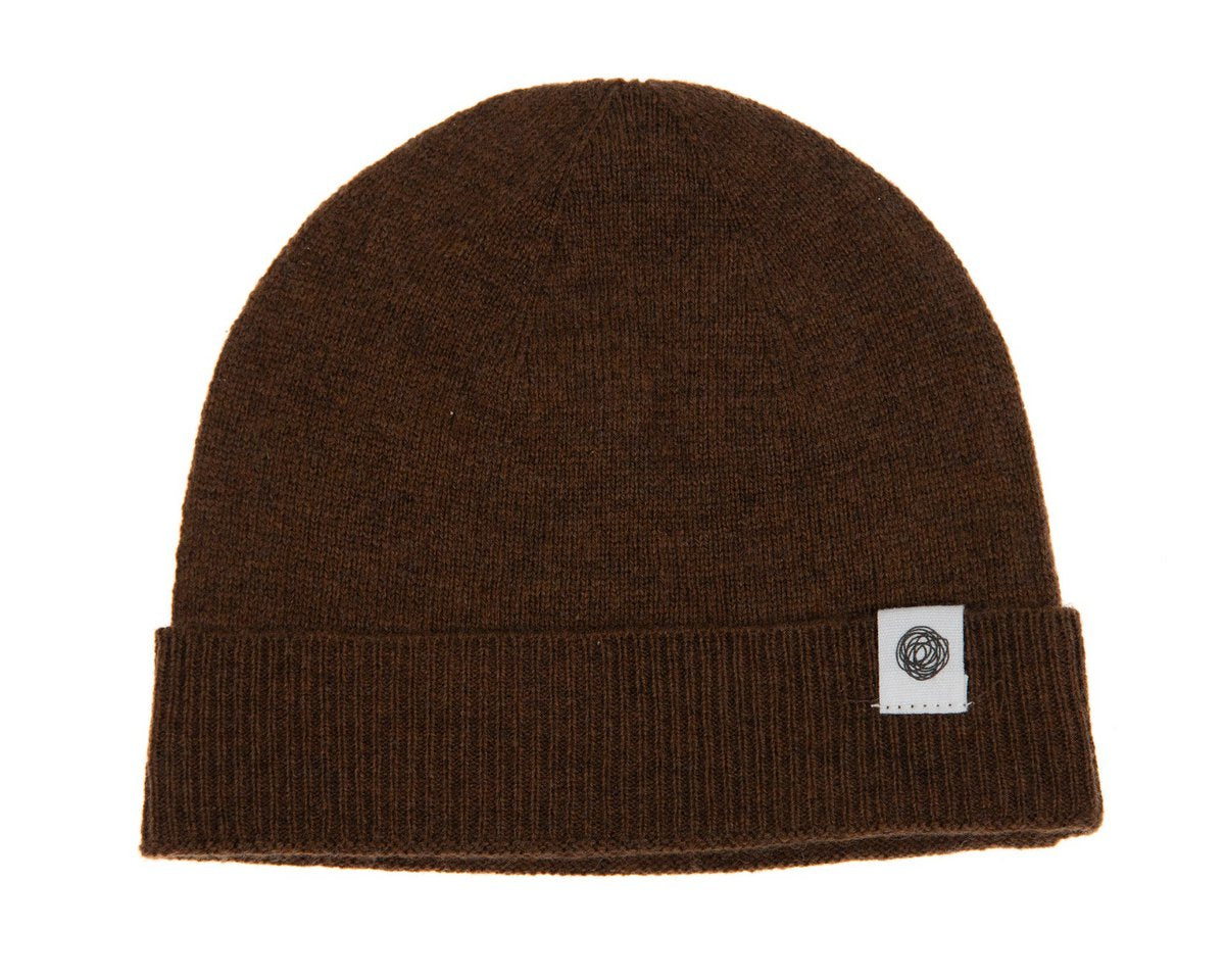 merinowollen muts bruin