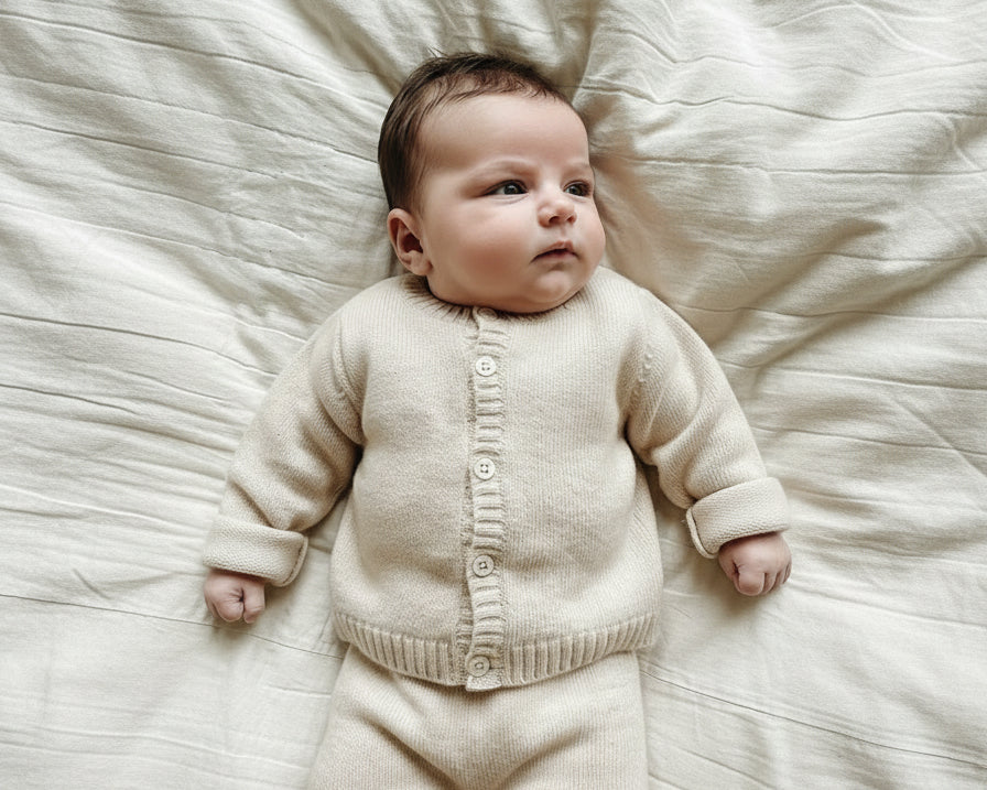 gebreid wol vestje caramel