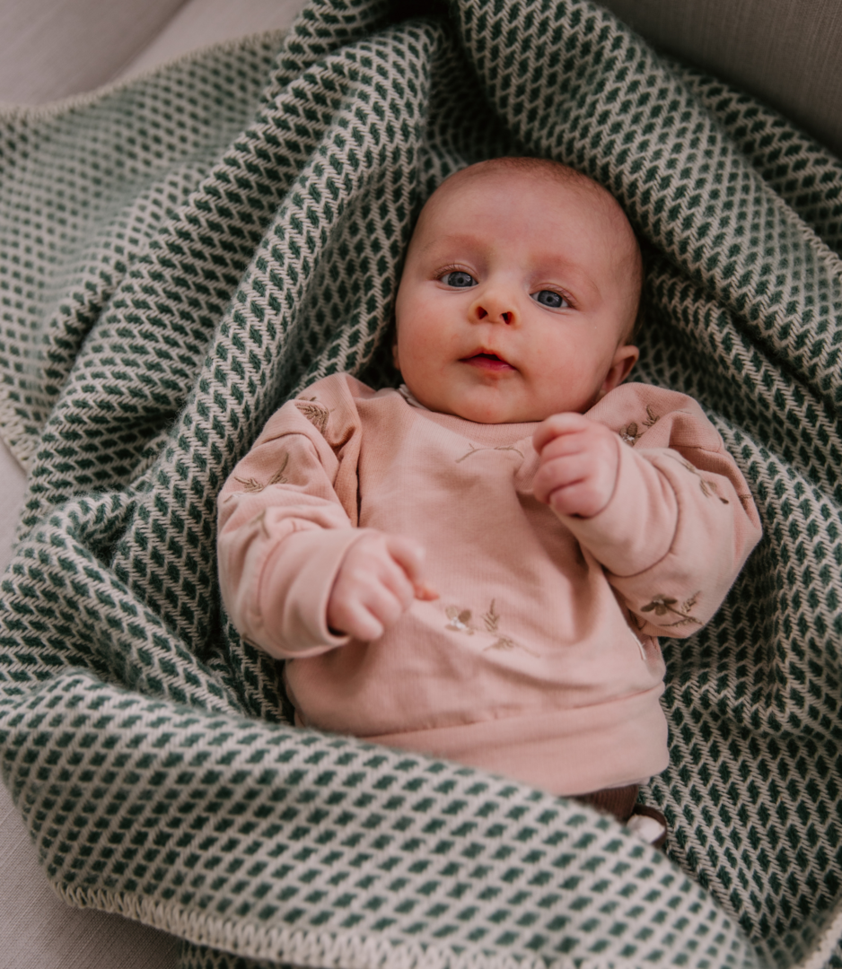 Wiegendeken - Pure New Wool | Bosgroen