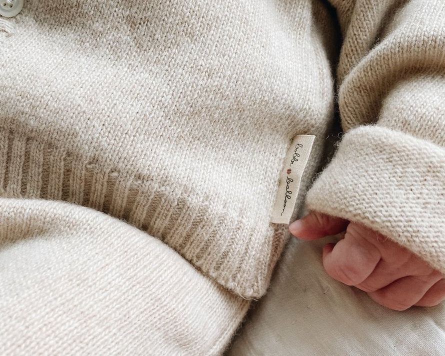 Gebreid vestje - Babywol | Beige