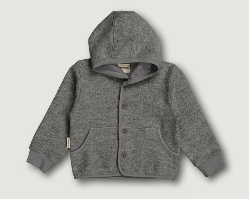 Merinowollen jas grijs