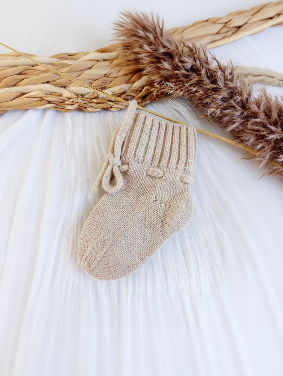 Baby Booties & Hat | Beige
