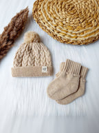 Baby Booties & Hat | Beige