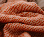 Crib blanket - Pure New Wool | Retro orange