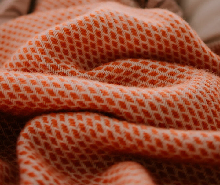 Wiegendeken - Pure New Wool | Retro oranje
