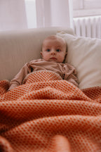 Crib blanket - Pure New Wool | Retro orange