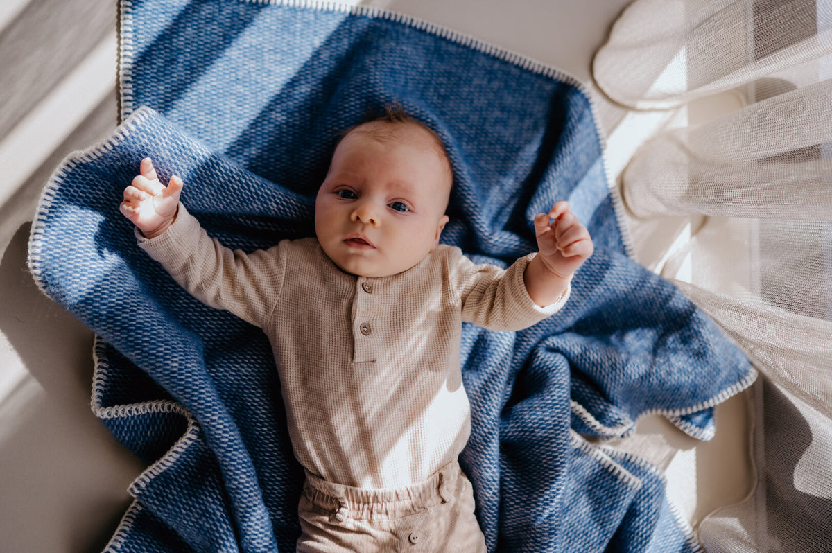 Crib blanket - Pure new wool - Gray