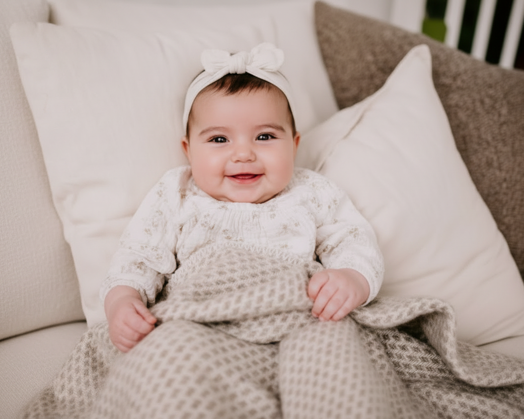 wollen wiegendeken taupe