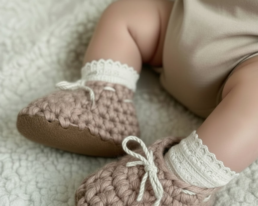 Wollen loomi slofjes bruin