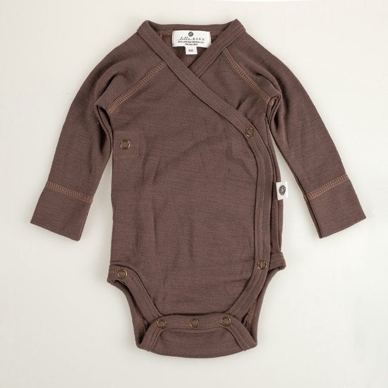 Wrap romper - Merino wool | Peppercorn