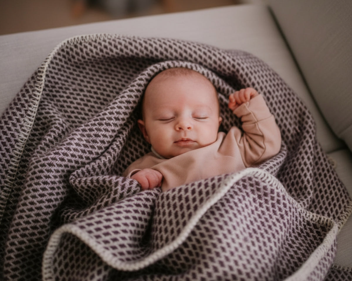 Wollen wiegendeken Paars