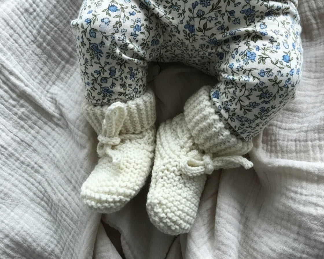 Merino wollen slofjes - wit