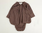 Wollen overslag romper peppercorn