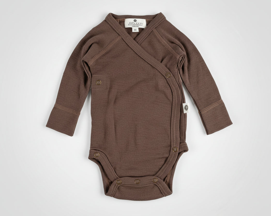 Wollen overslag romper peppercorn