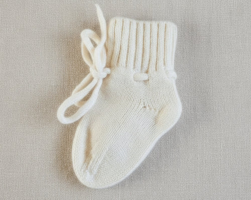 Merino wollen slofjes creme