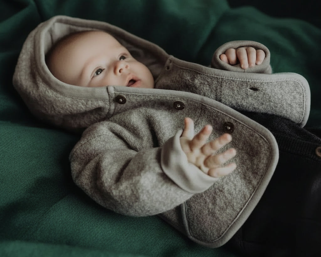 Merino wollen baby jas