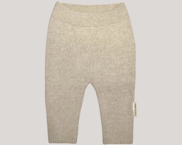 Gebreide wollen broek - karamel