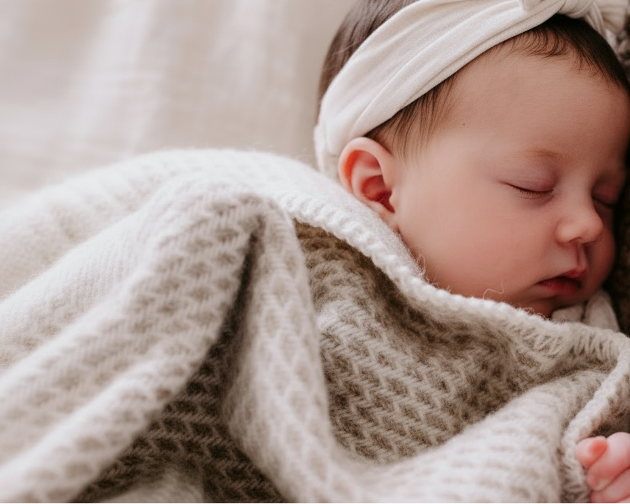 wollen wiegendeken taupe