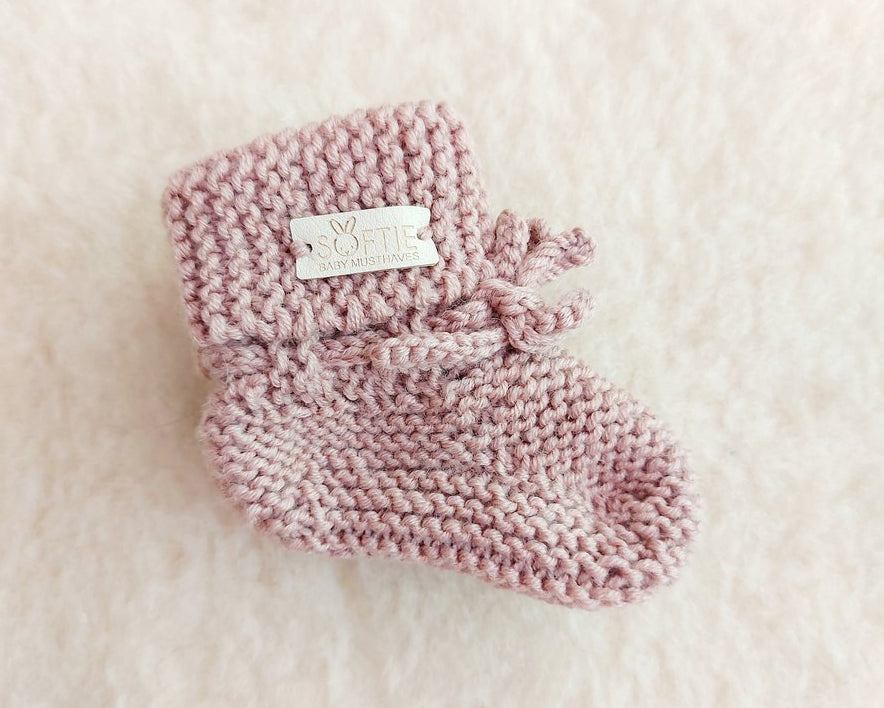 Merino wollen slofjes - roze