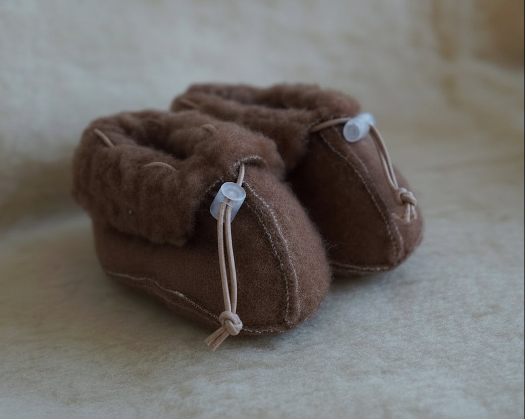 Merino slofjes - bruin