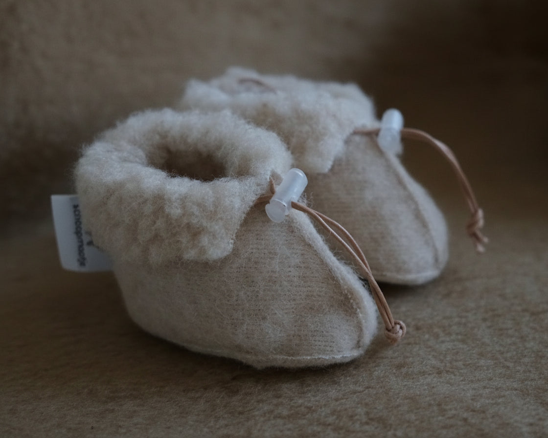 Merino wollen slofjes - Beige