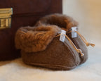 Merino wollen slofjes - bruin