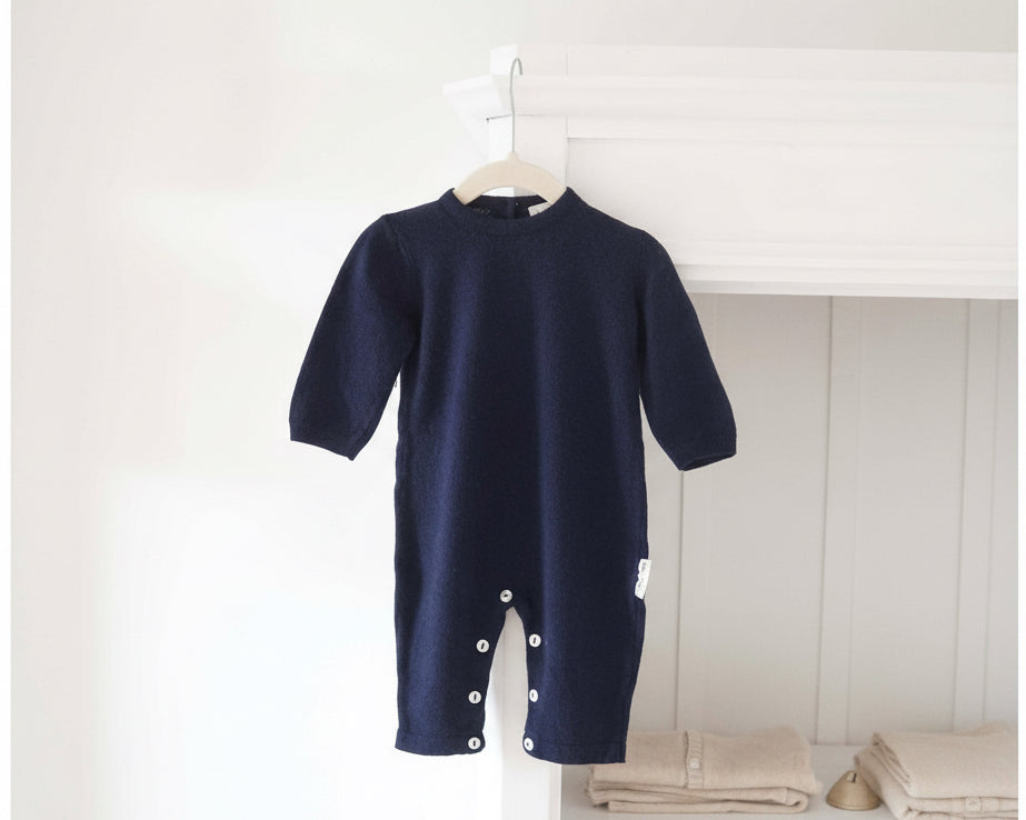 Merinowol met kasjmier bokspakje blauw