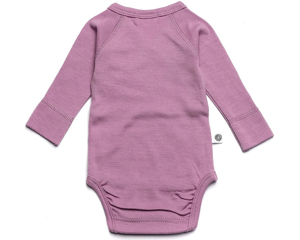 Merinowollen overslagromper Lavender
