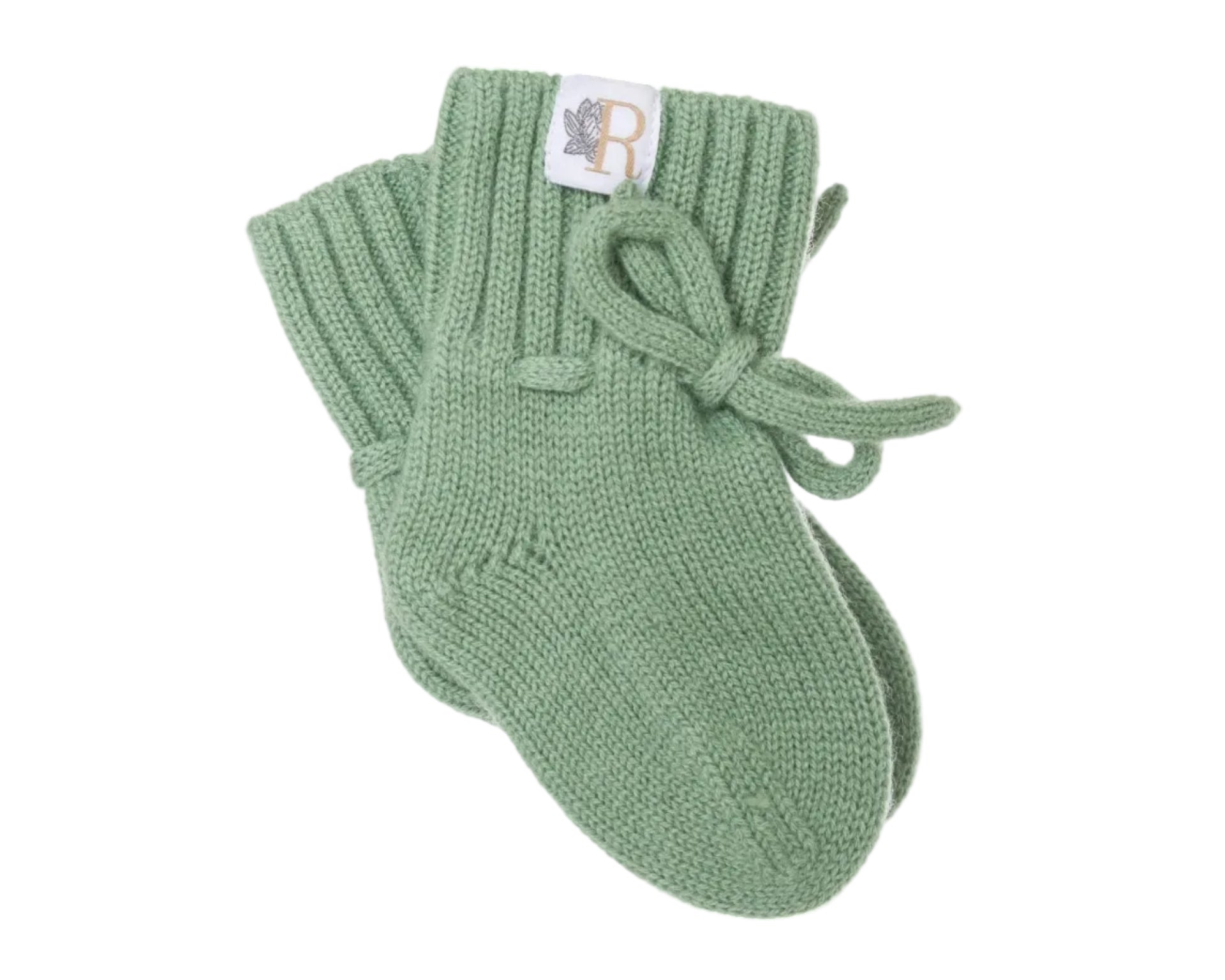 Zachte slofjes die kleine voetjes warm houden en elke babyoutfit compleet maken in deze olive kleur.