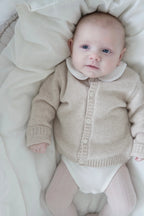 Knitted Cardigan - Baby Yarn | Beige