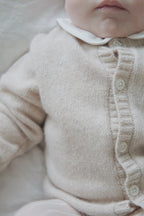 Knitted Cardigan - Baby Yarn | Beige