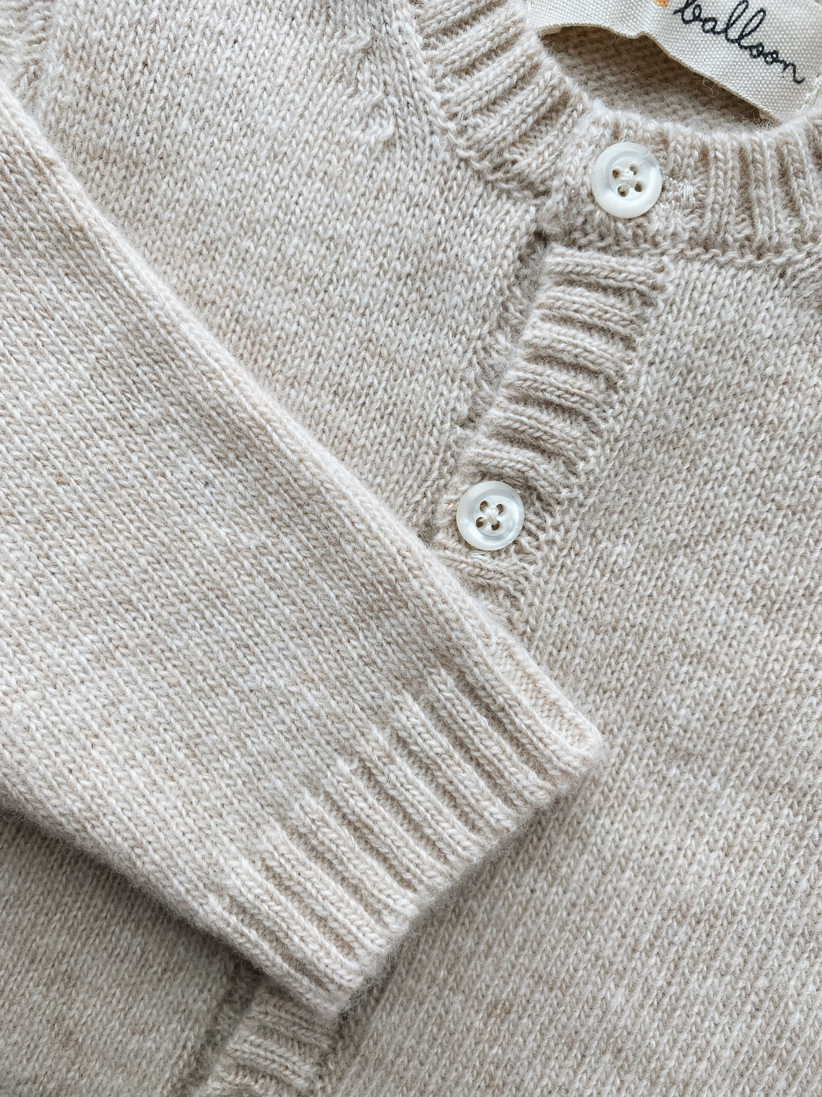 Knitted Cardigan - Baby Yarn | Beige