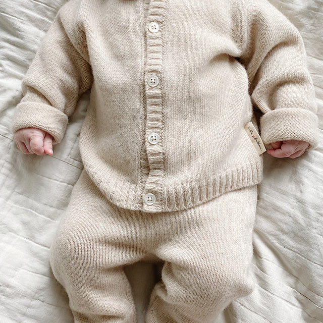 Knitted Cardigan - Baby Yarn | Beige