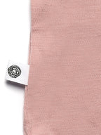 Short-sleeved crossover romper - Merino wool | Misty Rose