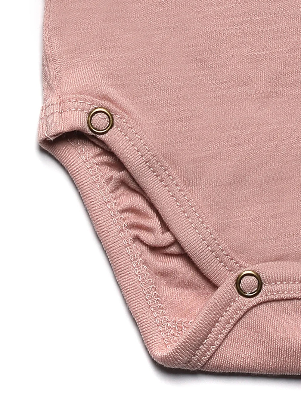 Short-sleeved crossover romper - Merino wool | Misty Rose