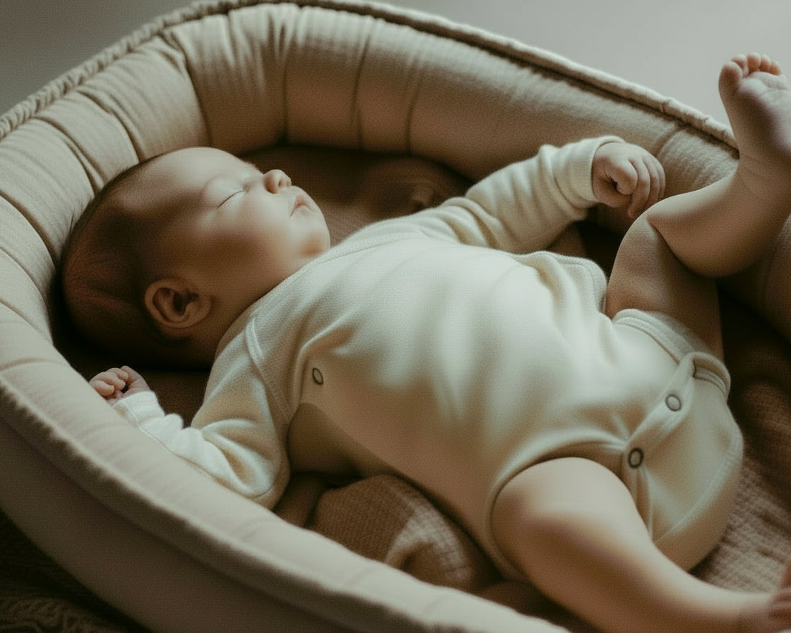 Wollen overslag romper naturel