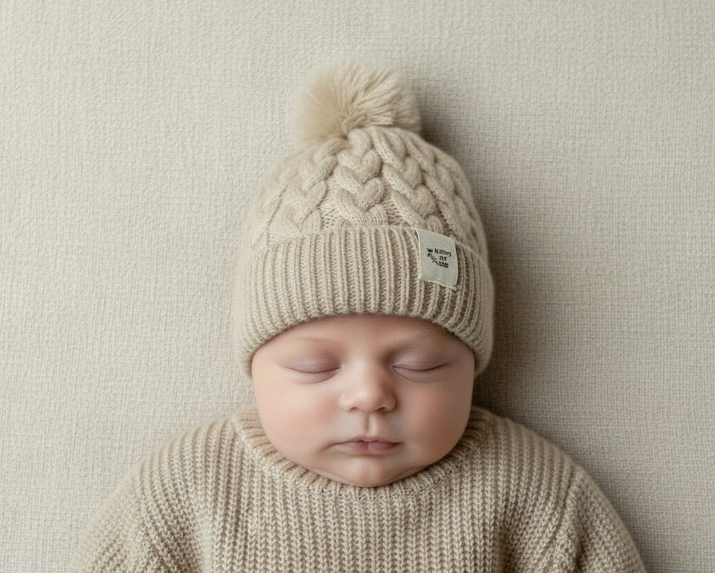 Merino wollen muts - beige