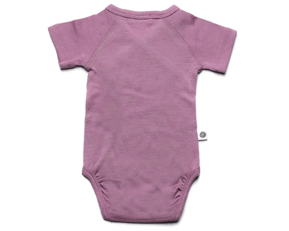 Overslagromper met korte mouw - Merinowol | Lavender Mist