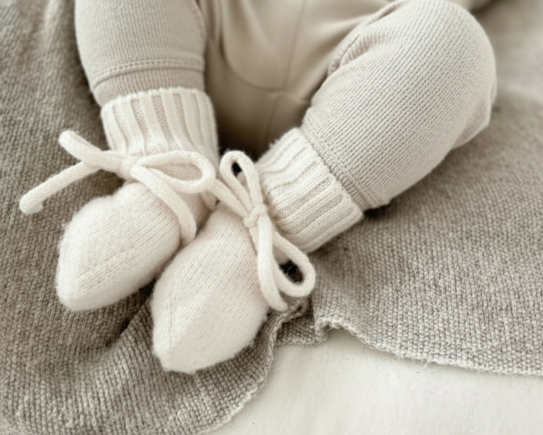 Merino wollen slofjes creme