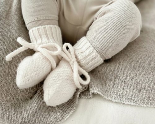 Merino wollen slofjes creme