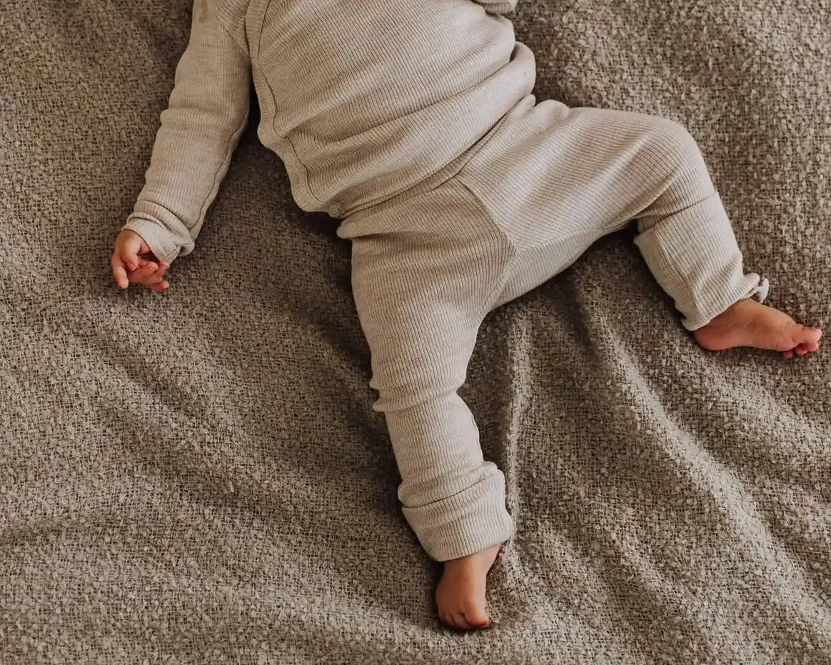 Overslag t-shirt - Merinowol | Beige