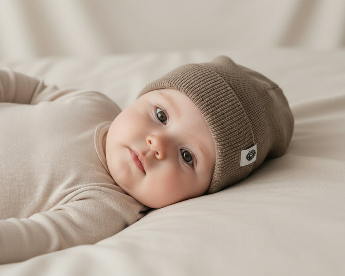 Merinowollen muts beige