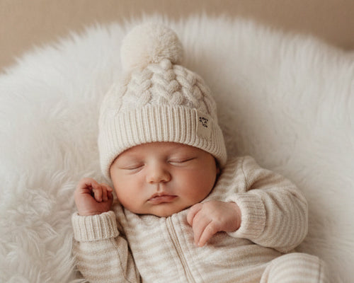 merino wollen muts - creme