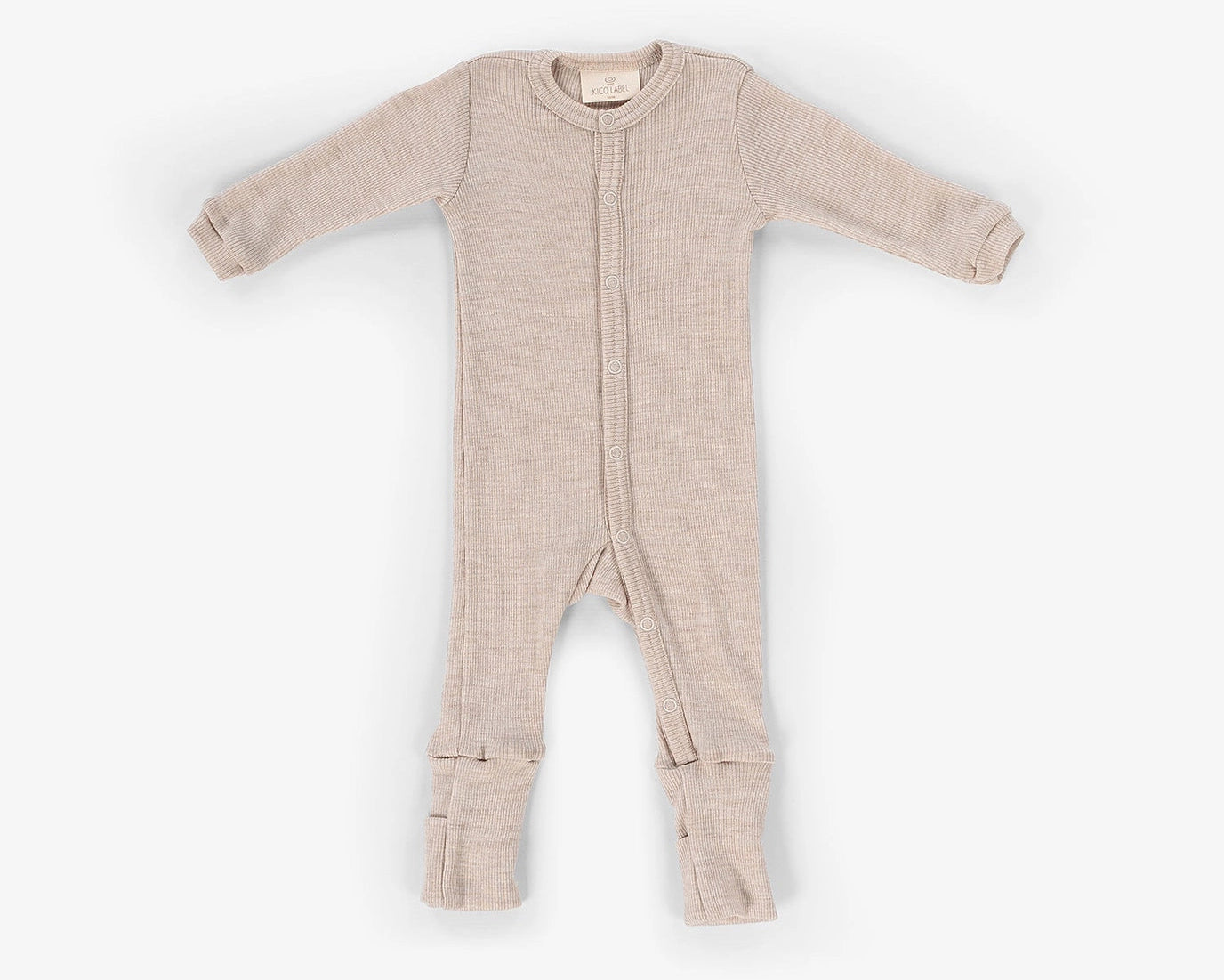 Merinowol boxpakje met voetjes in de kleur beige