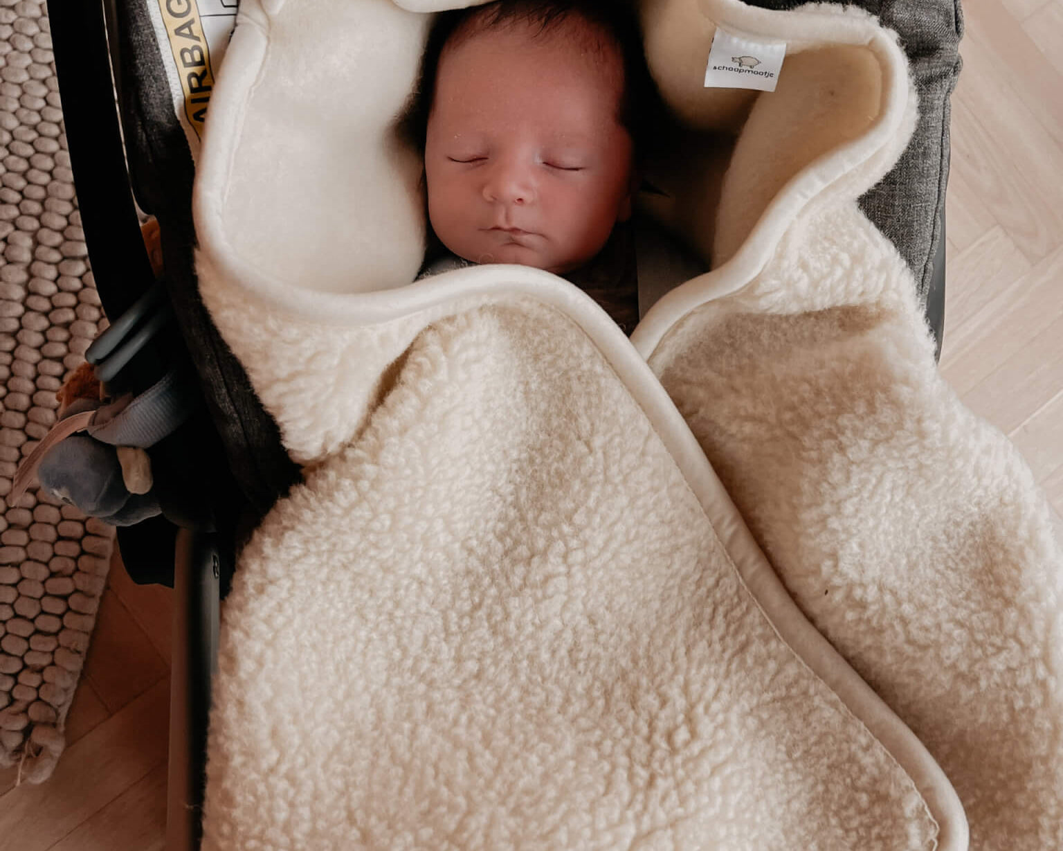 Wikkeldeken voor Maxi-Cosi & Autostoel – Merinowol | Beige