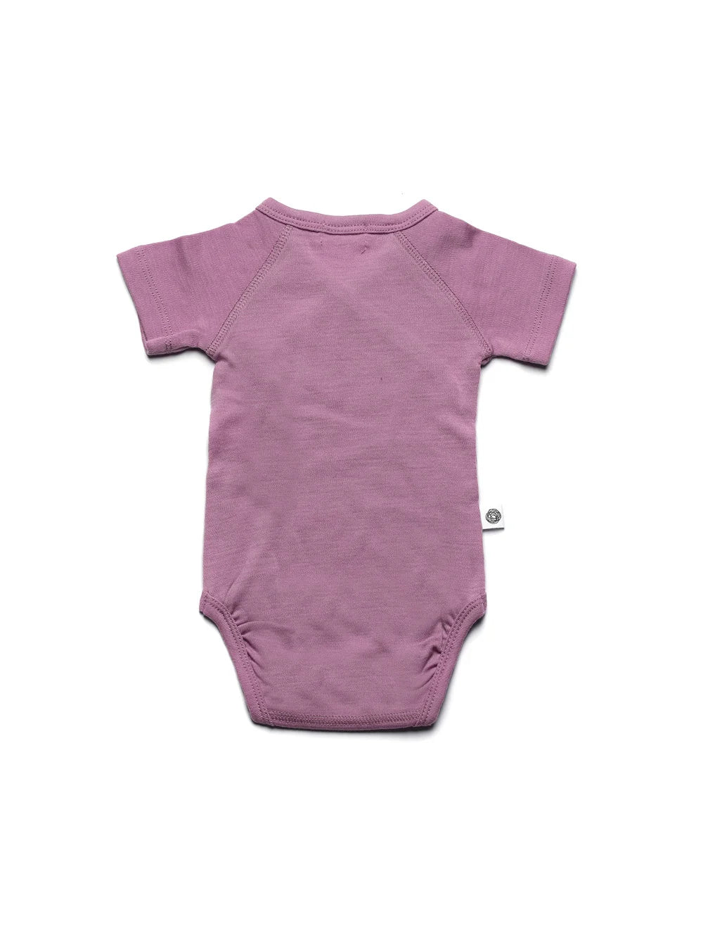 Short-sleeved wrap romper - Merino Wool | Lavender Mist