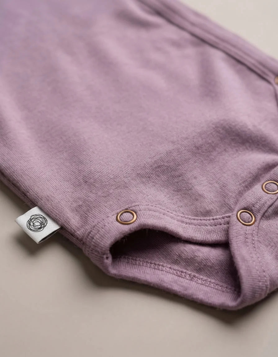 Fold-over romper - Merino wool | Lavender Mist